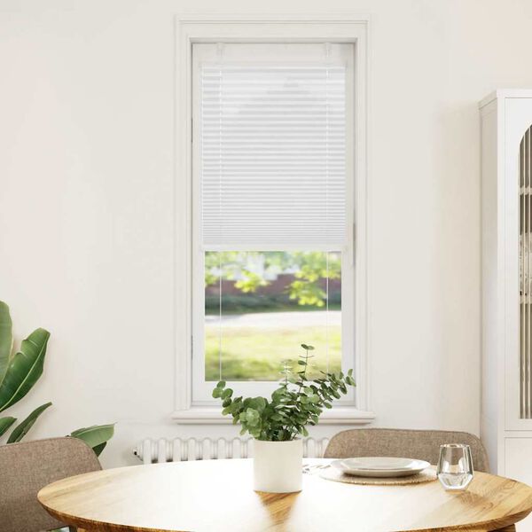 vidaXL Store pliss&eacute; blanc 50x150 cm largeur du tissu 49,4 cm polyester