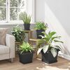 vidaXL Pot de Fleurs Carr&eacute; 24 pcs Noir 28,5 x 28,5 x 22 cm Plastique