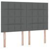 vidaXL Lit avec rangement et LED Gris fonc&eacute; 140 x 200 cm Polyester