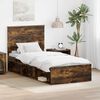 vidaXL Cadre de lit Ch&ecirc;ne fum&eacute; 75 x 190 cm Bois de pin massif
