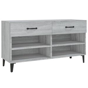 vidaXL Meuble &agrave; chaussures Sonoma gris 102x35x55 cm Bois d'ing&eacute;nierie
