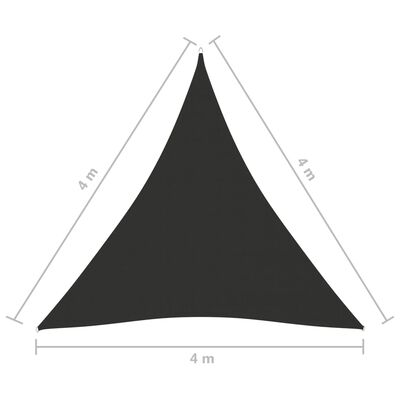 vidaXL Voile de parasol Tissu Oxford triangulaire 4x4x4 m Anthracite