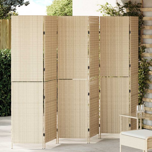 vidaXL Paravent Beige 292 x 180 cm polyrotin