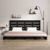 vidaXL Cadre de lit sans matelas noir bois de pin massif