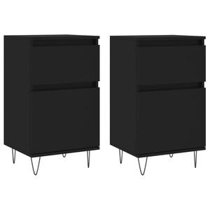 vidaXL Buffets 2 pcs noir 40x35x70 cm bois d&rsquo;ing&eacute;nierie