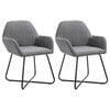 vidaXL Chaises &agrave; manger lot de 2 gris fonc&eacute; tissu