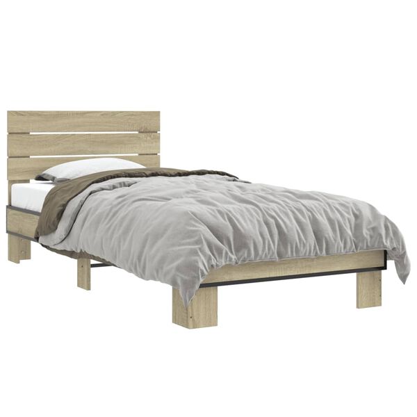 vidaXL Cadre de lit sans matelas ch&ecirc;ne sonoma 100x200 cm