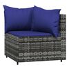 vidaXL Salon de jardin 3 pcs avec coussins Gris R&eacute;sine tress&eacute;e