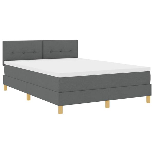 vidaXL Lit boxspring avec matelas Gris fonc&eacute; 160 x 200 cm tissu