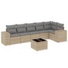 vidaXL Salon de jardin avec coussins 7 pcs beige r&eacute;sine tress&eacute;e