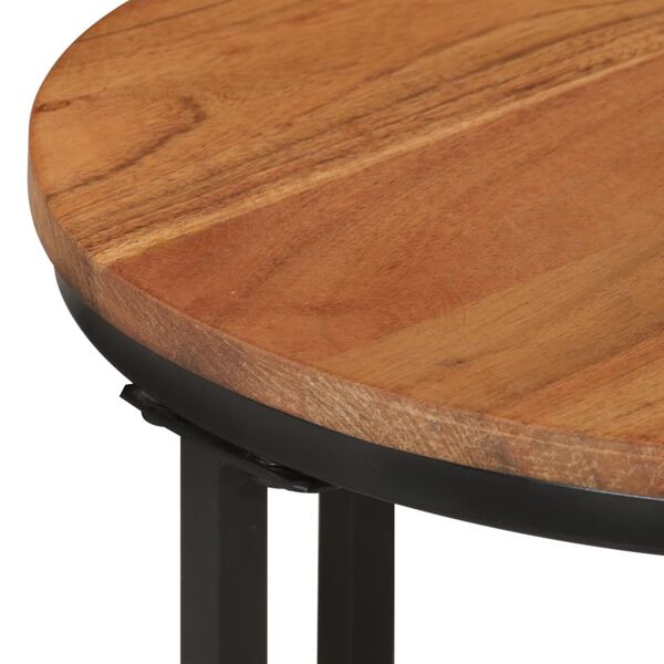 vidaXL Table basse 35x35x30 cm bois massif acacia et fer