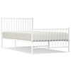 vidaXL Cadre de lit m&eacute;tal sans matelas et pied de lit blanc 100x200 cm