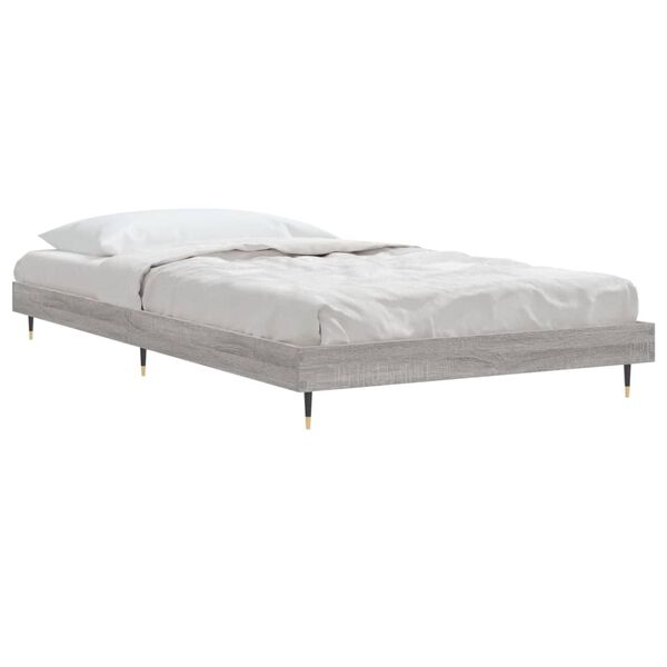 vidaXL Cadre de lit sans matelas sonoma gris 100x200 cm