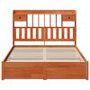vidaXL Cadre de lit biblioth&egrave;que 2 pcs Cire marron 200 x 140 cm