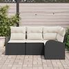 vidaXL Ensemble de canap&eacute; de jardin 4 pcs Noir polyrotin