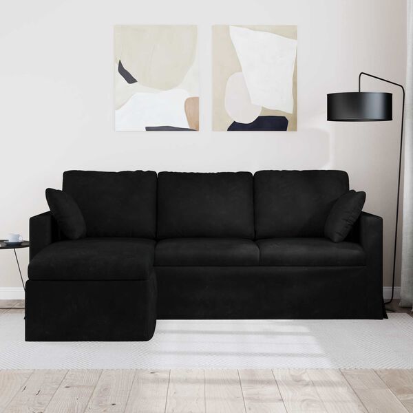 vidaXL Canap&eacute; Noir Dimensions globales: 198 x 134 x 80 cm (l x P x H)