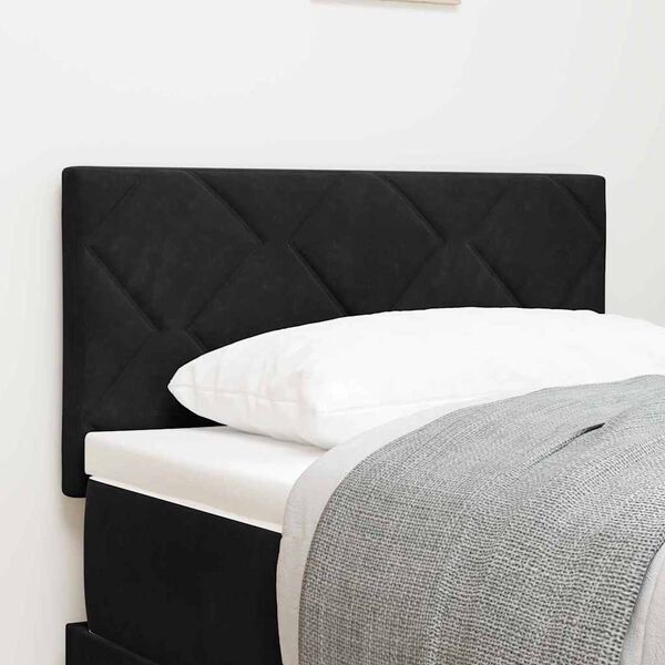 vidaXL T&ecirc;te de lit avec t&ecirc;te de lit Noir 80 cm Velours