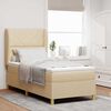 vidaXL Lit &agrave; ressorts avec matelas gris fonc&eacute; 90x190 cm Cr&egrave;me tissu
