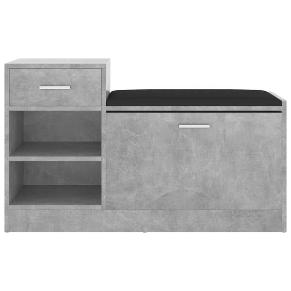 vidaXL Banc &agrave; chaussures Gris b&eacute;ton 94,5x31x57 cm Agglom&eacute;r&eacute;