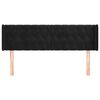 vidaXL T&ecirc;te de lit avec oreilles Noir 147x16x78/88 cm Velours
