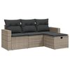 vidaXL Salon de jardin 4 pcs avec coussins gris r&eacute;sine tress&eacute;e