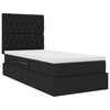 vidaXL Lit avec rangement et LED avec LED Noir 90 x 190 cm Polyester
