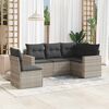 vidaXL Salon de jardin 5 pcs avec coussins gris clair r&eacute;sine tress&eacute;e