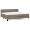 vidaXL Sommier &agrave; lattes de lit avec matelas Taupe 200x200 cm Tissu
