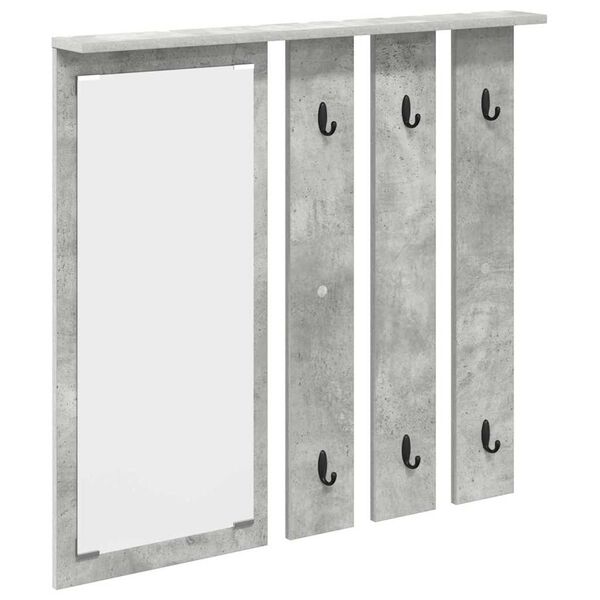 vidaXL Porte-manteau mural avec &eacute;tag&egrave;re Gris b&eacute;ton 84 x 10 x 80 cm
