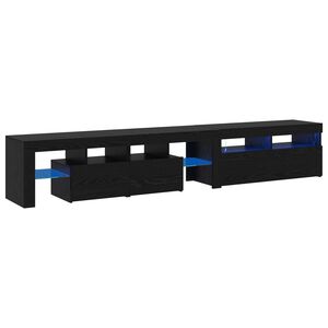 vidaXL Meuble TV 2 pcs Ch&ecirc;ne noir 230 x 36,5 x 40 cm Bois d'ing&eacute;nierie