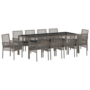 vidaXL Ensemble de salle &agrave; manger pour jardin 11 pcs Gris polyrotin