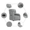 vidaXL Fauteuil inclinable Gris clair Tissu
