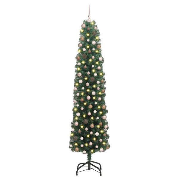 vidaXL Sapin de No&euml;l artificiel Vert 210 cm PVC et acier et plastique