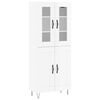 vidaXL Buffet haut Blanc brillant 69,5x34x180 cm Bois d'ing&eacute;nierie