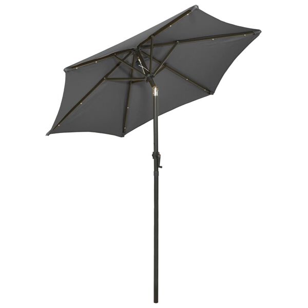 vidaXL Parasol de jardin avec lumi&egrave;res LED anthracite aluminium