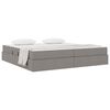 vidaXL Lit avec rangement et matelas Taupe 200 x 200 cm Polyester