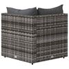 vidaXL Canap&eacute; d'angle de jardin avec coussins gris r&eacute;sine tress&eacute;e