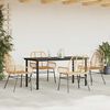 vidaXL Ensemble &agrave; manger jardin 5pcs marron poly rotin verre