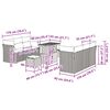 vidaXL Ensemble de canapé de jardin avec coussin 9 pcs Gris polyrotin