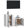 vidaXL Ensemble de meubles TV 2 pcs Blanc Bois d'ing&eacute;nierie