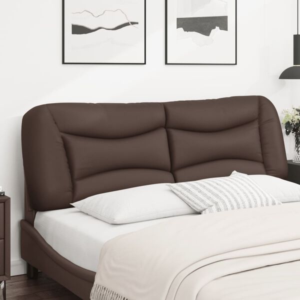 vidaXL Coussin de t&ecirc;te de lit Hvar marron 160 cm similicuir