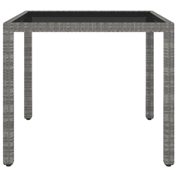 vidaXL Table de jardin Gris 90x90x75 cm R&eacute;sine tress&eacute;e