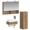 vidaXL Ensemble d'armoire de salle de bain 4 pc Ch&ecirc;ne artisanal