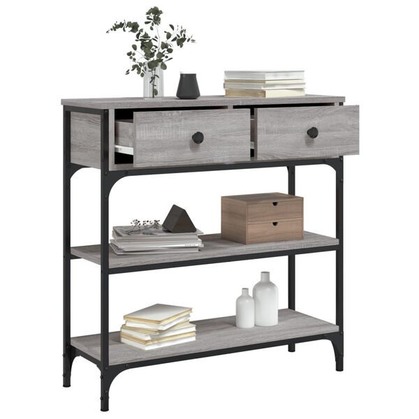 vidaXL Table console sonoma gris 72,5x25x75 cm bois d'ing&eacute;nierie
