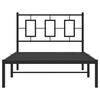 vidaXL Cadre de lit m&eacute;tal sans matelas avec t&ecirc;te de lit noir 100x190cm
