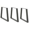 vidaXL Pieds de table &agrave; manger en forme de V, 3 pi&egrave;ces, anthracite, 80 x (72-73,3) cm, acier