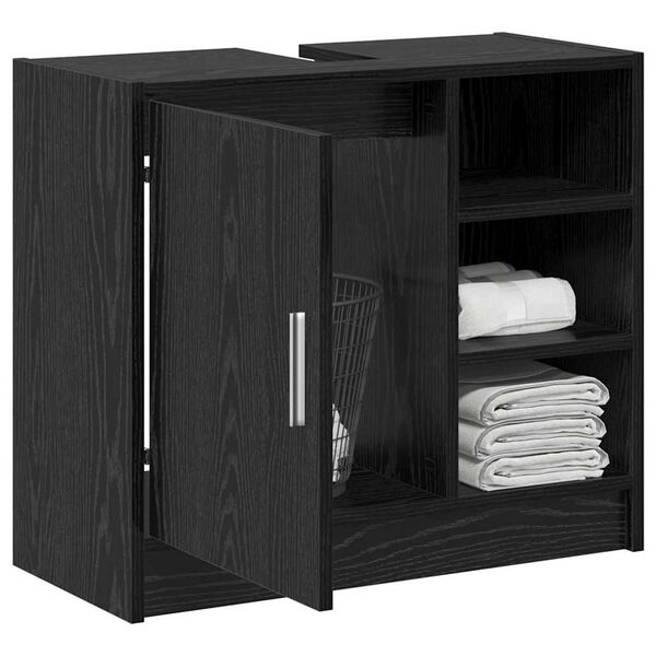 vidaXL Cabinet de Lavabo Chêne noir 63 x 29 x 55 cm Bois d'ingénierie
