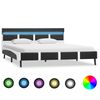 vidaXL Cadre de lit avec LED Gris Similicuir 160 x 200 cm