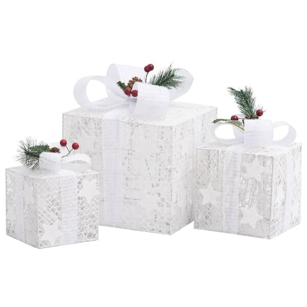 vidaXL Boîtes-cadeaux de Noël décoratives 3 pcs Extérieur Intérieur