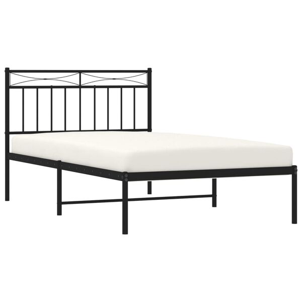 vidaXL Cadre de lit métal sans matelas avec tête de lit noir 107x203cm